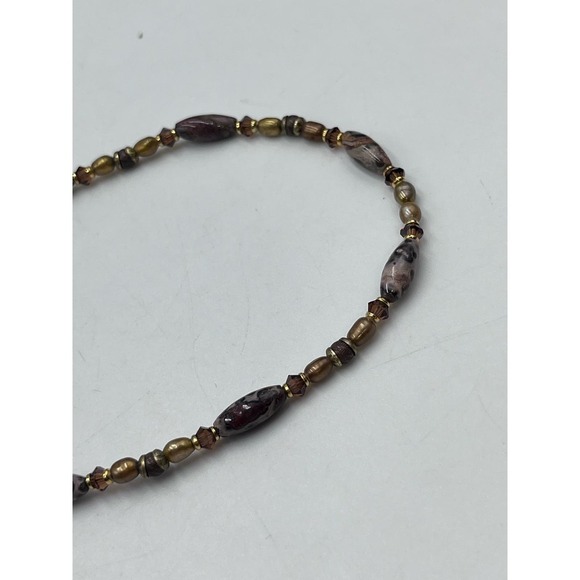 J. Crew‎ Tortoiseshell Links and Pave Barrel Beaded Long Necklace 30" - Picture 15 of 16